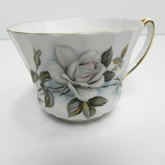 Collectable Vintage Royal Kendall Teacup & Saucer Light Blue & Pink Roses - Picture 5 of 8